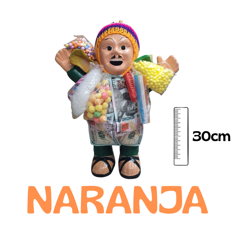 Ekeko Naranja 30 cm (Origen: Peru) ·